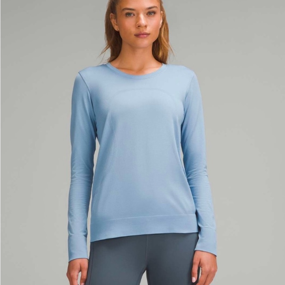 Lululemon Swiftly Relaxed Long Sleeve Shirt Blue Willow Size 6